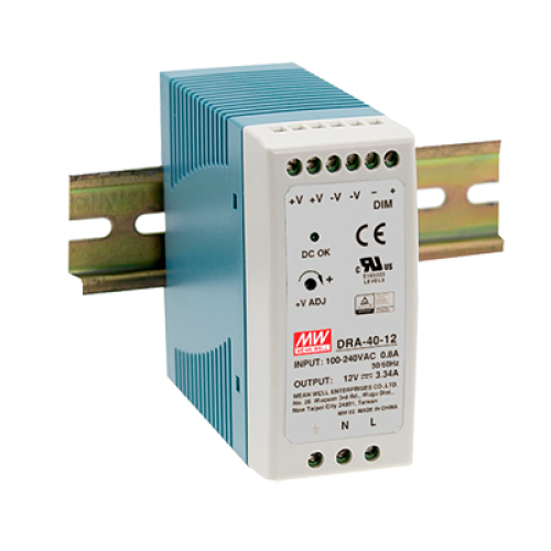 40.08W 24V 1.7A Switching DIN RAIL Power Supply with Dimming Functionality