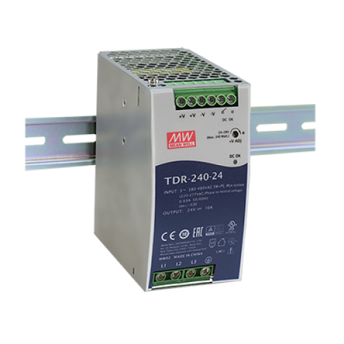 240W 24VDC 10A Three Phase PFC Industrial DIN Rail Power Supply