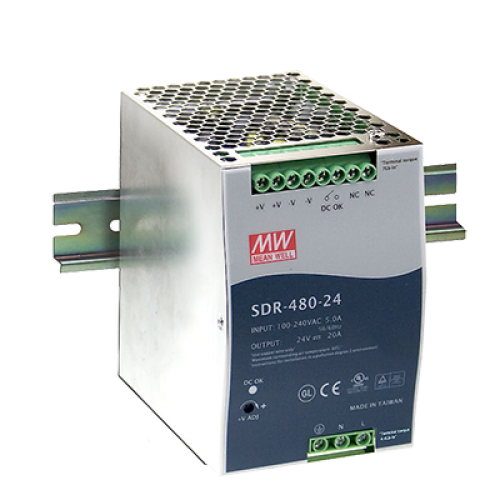 480W 24VDC 20A PFC Industrial Din Rail Power Supply