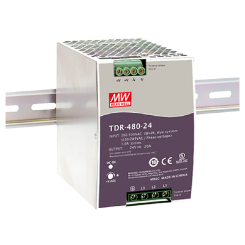 480W 24VDC 20A Three Phase PFC Industrial DIN Rail Power Supply