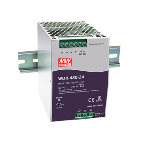 480W 24VDC 20A Ultra Wide Input Industrial DIN Rail Power Supply