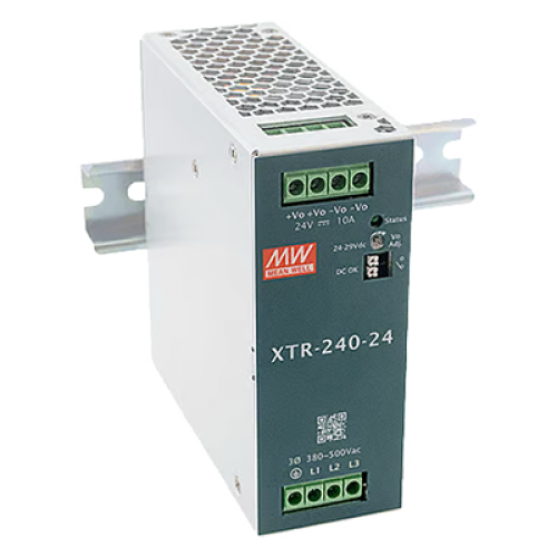 240W 3-Phase Input 24VDC 10A Parallel Industrial DIN Rail Power Supply with Terminal Blocks