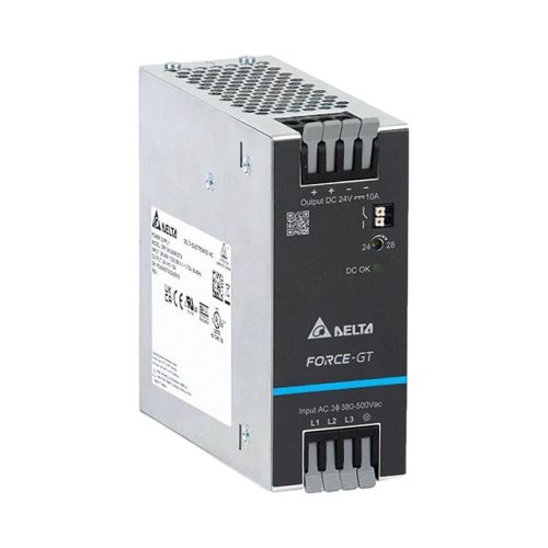 240W 10A 24VDC Three/Two Phase DIN Rail Power Supply - Spring Clamp