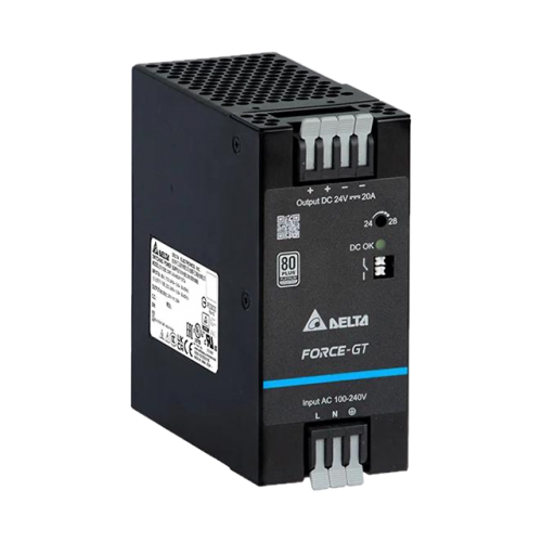 480W 20A 24VDC Single Phase DIN Rail Power Supply - Spring Clamp