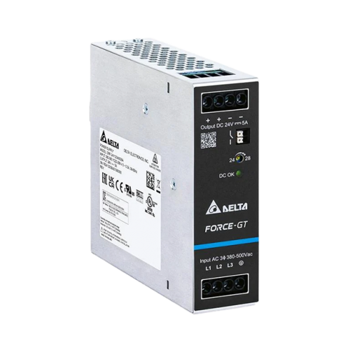 120W 5A 24VDC Three/Two Phase DIN Rail Power Supply - Screw Terminal