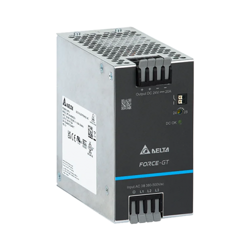 480W 10A 48VDC Three/Two Phase DIN Rail Power Supply - Spring Clamp